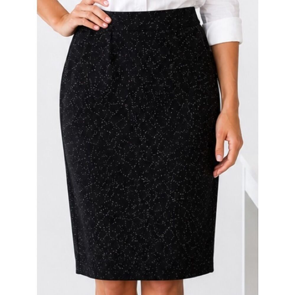 Philosophy Speckled Stretch Pencil Skirt Black S
